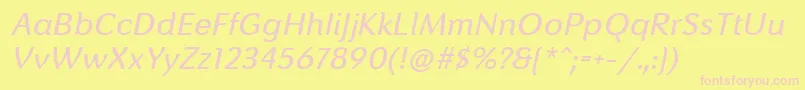 GranadaItalic Font – Pink Fonts on Yellow Background
