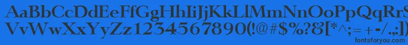 フォントLingwoodBold – 黒い文字の青い背景