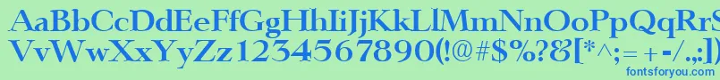 LingwoodBold-fontti – siniset fontit vihreällä taustalla