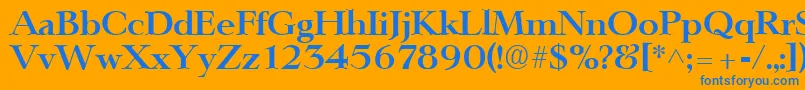 フォントLingwoodBold – オレンジの背景に青い文字