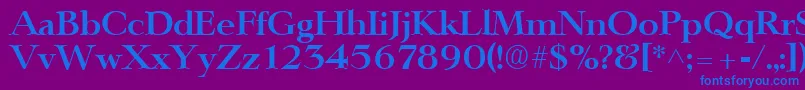 フォントLingwoodBold – 紫色の背景に青い文字
