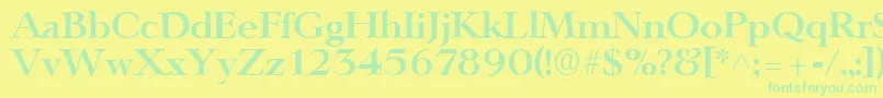 LingwoodBold Font – Green Fonts on Yellow Background