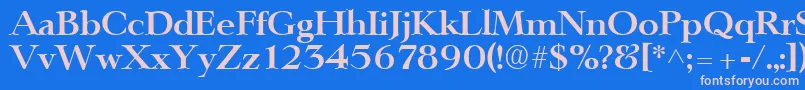 フォントLingwoodBold – ピンクの文字、青い背景