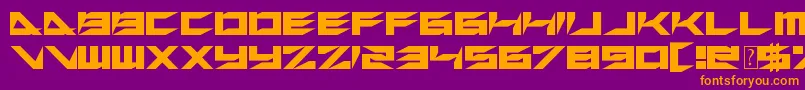 XerosRetreat-fontti – oranssit fontit violetilla taustalla