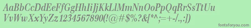 EmonaCondBolditalic Font – Gray Fonts on Green Background
