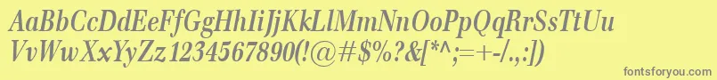 EmonaCondBolditalic Font – Gray Fonts on Yellow Background
