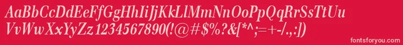 EmonaCondBolditalic Font – Pink Fonts on Red Background