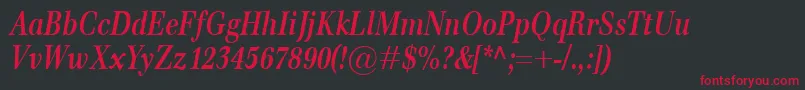 EmonaCondBolditalic Font – Red Fonts on Black Background