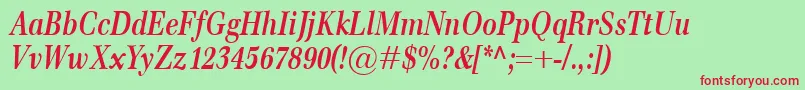 EmonaCondBolditalic Font – Red Fonts on Green Background