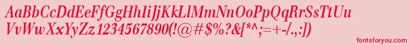EmonaCondBolditalic Font – Red Fonts on Pink Background