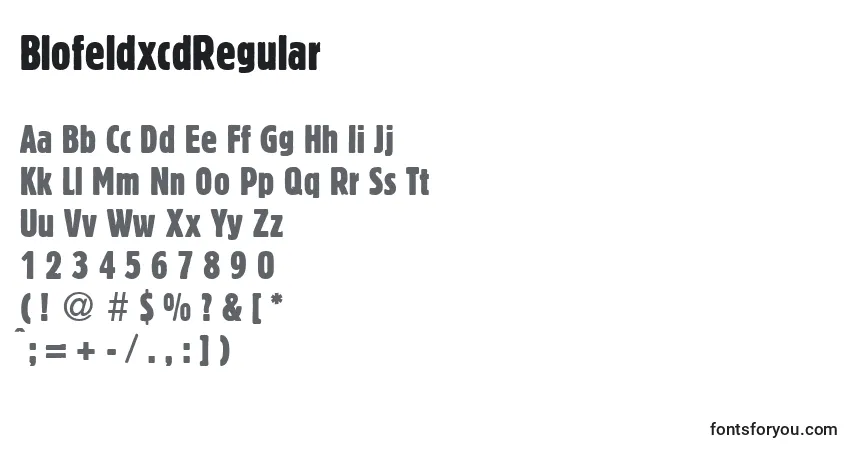 Police BlofeldxcdRegular - Alphabet, Chiffres, Caractères Spéciaux