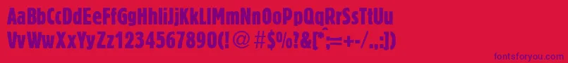 BlofeldxcdRegular Font – Purple Fonts on Red Background