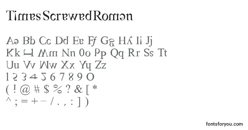 Шрифт TimesScrewedRoman – алфавит, цифры, специальные символы