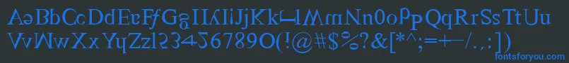 TimesScrewedRoman Font – Blue Fonts on Black Background