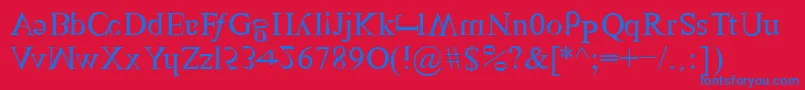 TimesScrewedRoman Font – Blue Fonts on Red Background