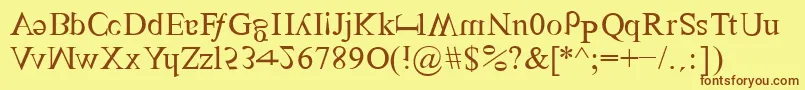 TimesScrewedRoman Font – Brown Fonts on Yellow Background