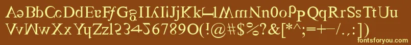 TimesScrewedRoman Font – Yellow Fonts on Brown Background