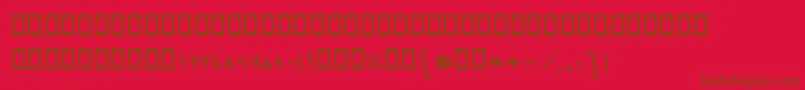 BMashhadBolditalic-Schriftart – Braune Schriften auf rotem Hintergrund