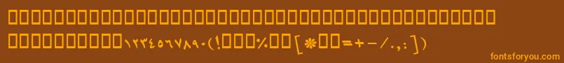 BMashhadBolditalic-Schriftart – Orangefarbene Schriften auf braunem Hintergrund