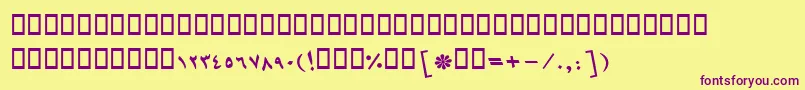 BMashhadBolditalic Font – Purple Fonts on Yellow Background