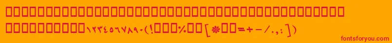 BMashhadBolditalic Font – Red Fonts on Orange Background