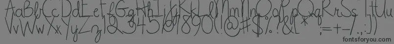 フォントDjbClylerun – 黒い文字の灰色の背景