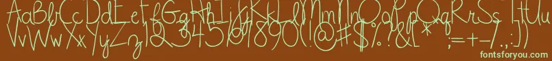 DjbClylerun Font – Green Fonts on Brown Background