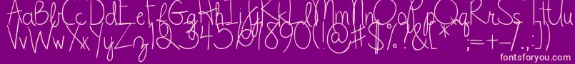 DjbClylerun Font – Pink Fonts on Purple Background