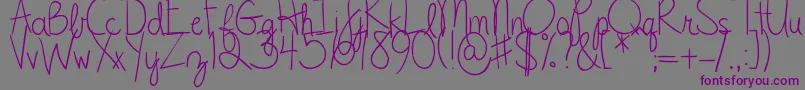 Czcionka DjbClylerun – fioletowe czcionki na szarym tle