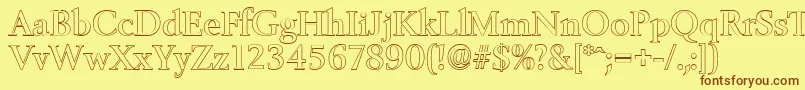More about BelfastoutlineMediumRegular Font BelfastoutlineMediumRegular Font – Brown Fonts on Yellow Background