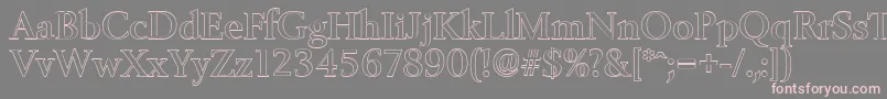 BelfastoutlineMediumRegular Font – Pink Fonts on Gray Background