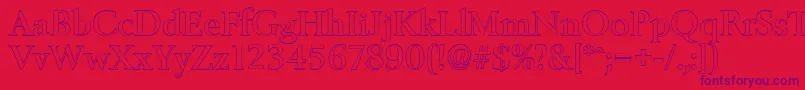 BelfastoutlineMediumRegular Font – Purple Fonts on Red Background