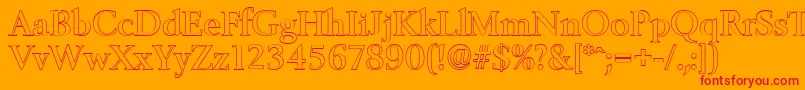 BelfastoutlineMediumRegular Font – Red Fonts on Orange Background