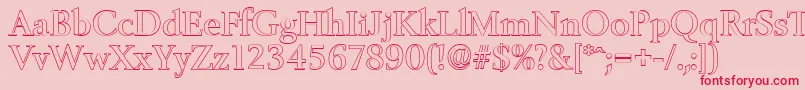 BelfastoutlineMediumRegular Font – Red Fonts on Pink Background