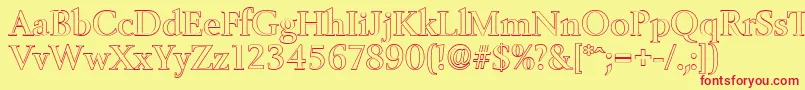 BelfastoutlineMediumRegular Font – Red Fonts on Yellow Background