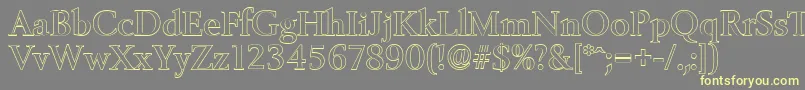 BelfastoutlineMediumRegular Font – Yellow Fonts on Gray Background