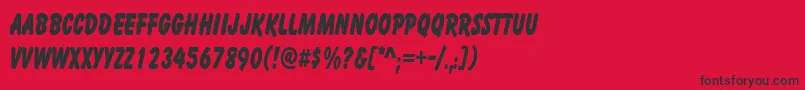 CartoonCondensed Font – Black Fonts on Red Background