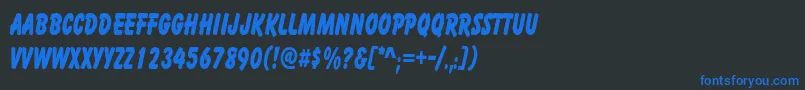 CartoonCondensed Font – Blue Fonts on Black Background