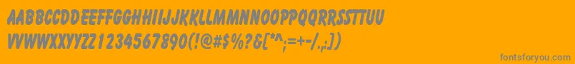 CartoonCondensed-Schriftart – Graue Schriften auf orangefarbenem Hintergrund