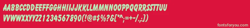 Czcionka CartoonCondensed – zielone czcionki na czerwonym tle