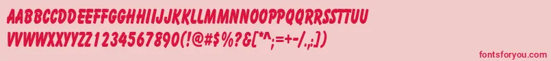 CartoonCondensed Font – Red Fonts on Pink Background