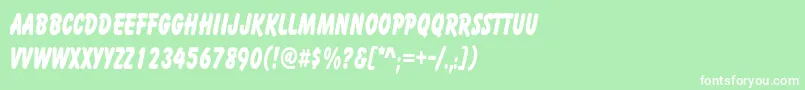 フォントCartoonCondensed – 緑の背景に白い文字