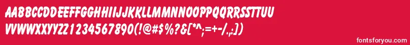 フォントCartoonCondensed – 赤い背景に白い文字