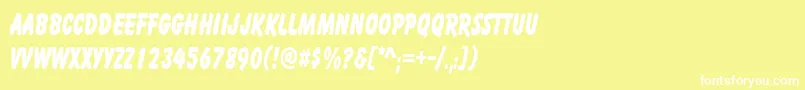 CartoonCondensed Font – White Fonts on Yellow Background
