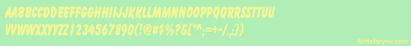 CartoonCondensed Font – Yellow Fonts on Green Background