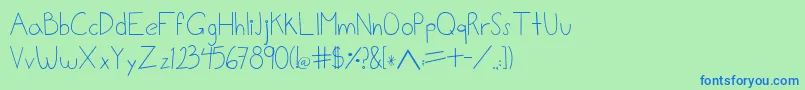 Шрифт Lalo – синие шрифты на зелёном фоне