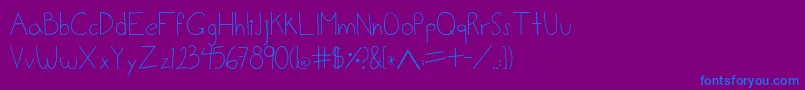 フォントLalo – 紫色の背景に青い文字