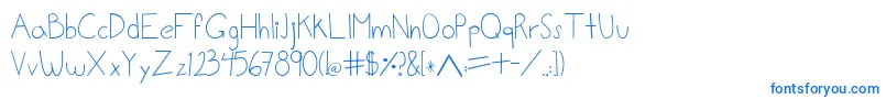 フォントLalo – 白い背景に青い文字