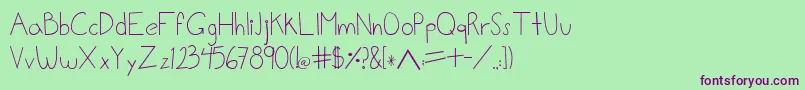 Шрифт Lalo – фиолетовые шрифты на зелёном фоне