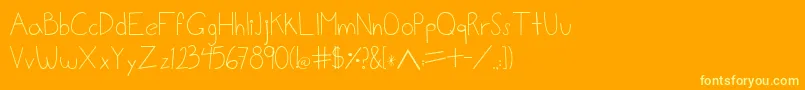 Lalo-fontti – keltaiset fontit oranssilla taustalla